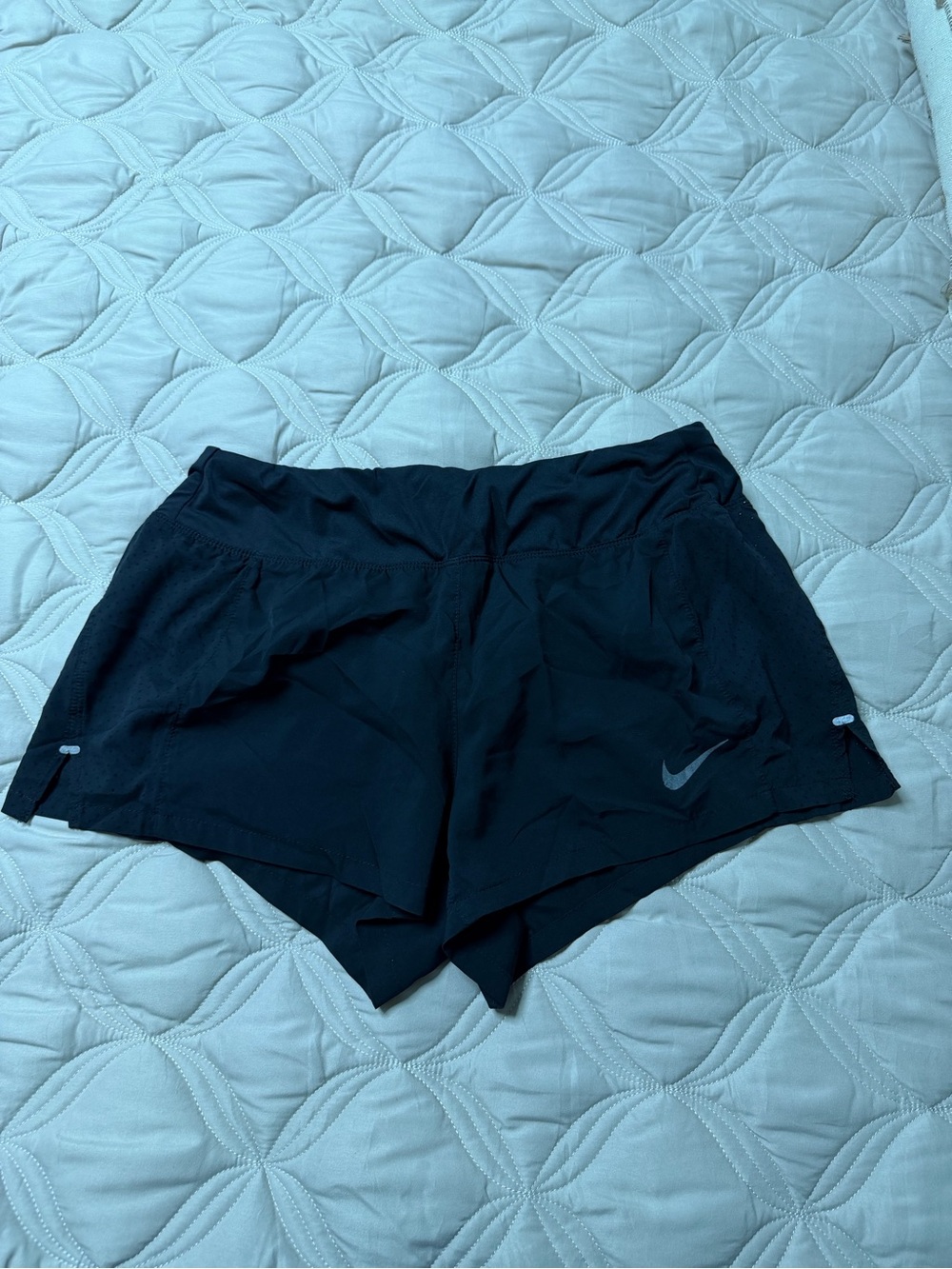 Nike Women's Black Athletic Running Shorts with Reflective Swoosh
